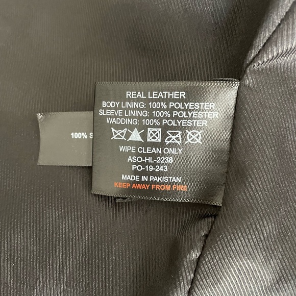 Barneys black 100% sheep leather jacket, size US 10 - Picture 5 of 10